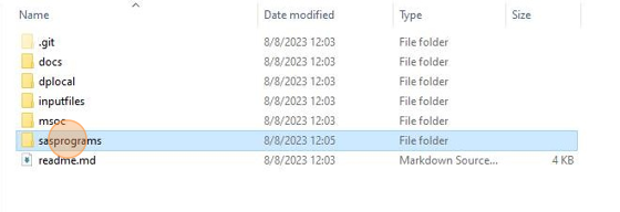 Location of the folder sasprograms