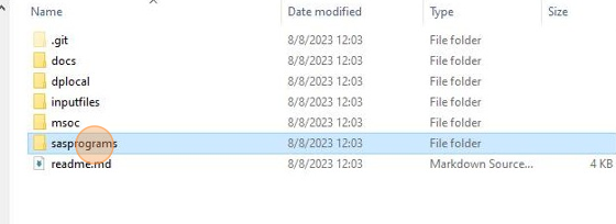 Open the sasprograms folder